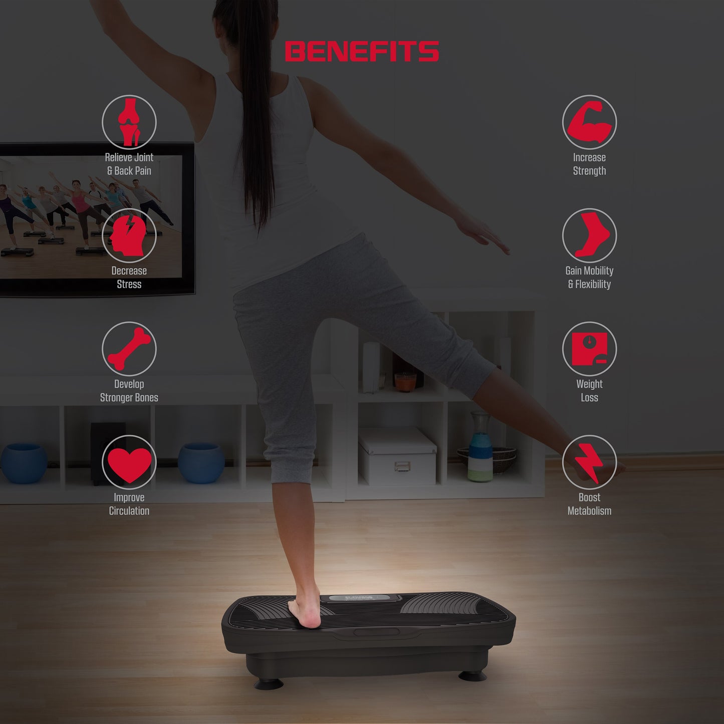 Body Vibe Vibration Plate With Bluetooth Speaker & Arm Resistance Bands