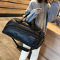 Leather Sports Bag with Shoes Pocket